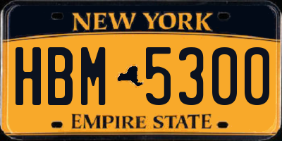 NY license plate HBM5300