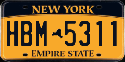 NY license plate HBM5311