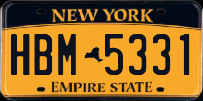 NY license plate HBM5331