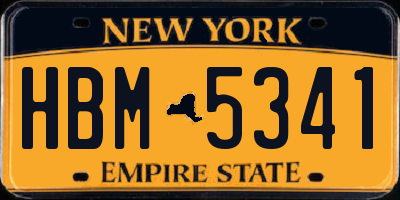 NY license plate HBM5341