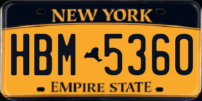 NY license plate HBM5360