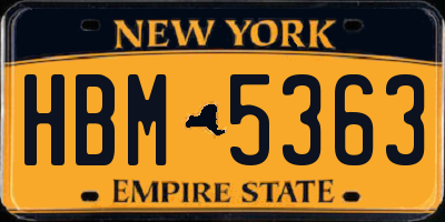 NY license plate HBM5363