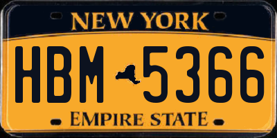 NY license plate HBM5366
