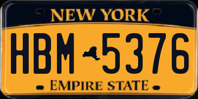 NY license plate HBM5376