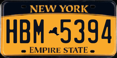 NY license plate HBM5394