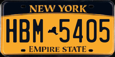 NY license plate HBM5405