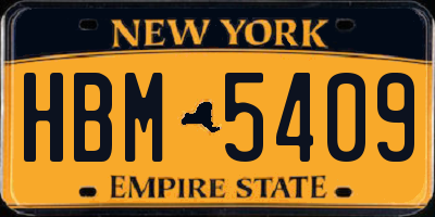 NY license plate HBM5409