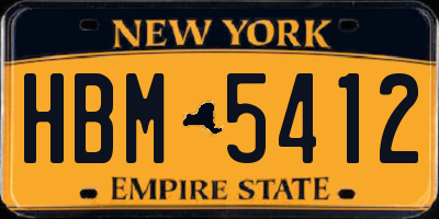 NY license plate HBM5412