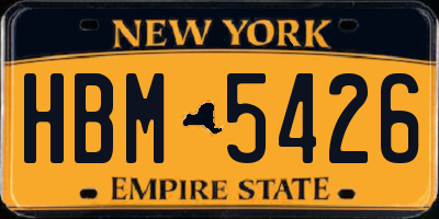 NY license plate HBM5426