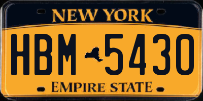 NY license plate HBM5430