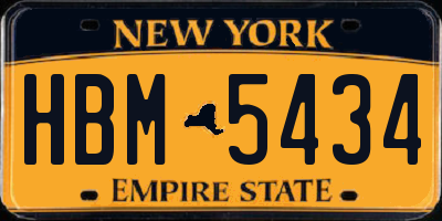 NY license plate HBM5434