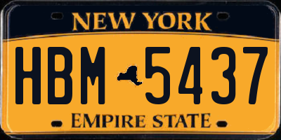 NY license plate HBM5437