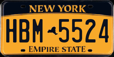 NY license plate HBM5524
