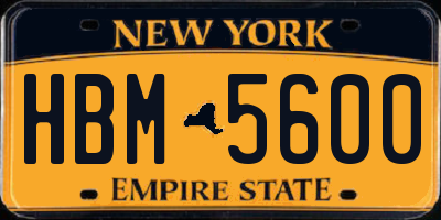 NY license plate HBM5600