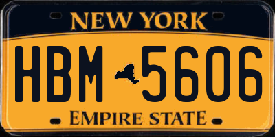 NY license plate HBM5606