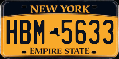 NY license plate HBM5633