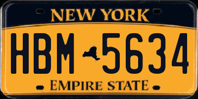 NY license plate HBM5634