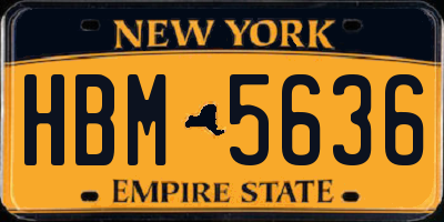NY license plate HBM5636