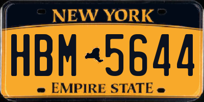 NY license plate HBM5644
