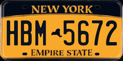 NY license plate HBM5672