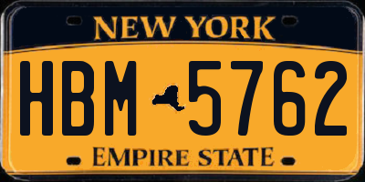 NY license plate HBM5762