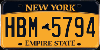 NY license plate HBM5794