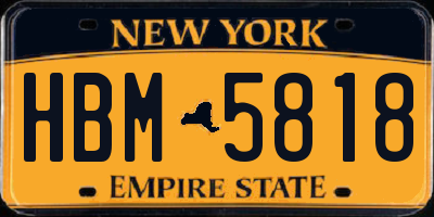 NY license plate HBM5818