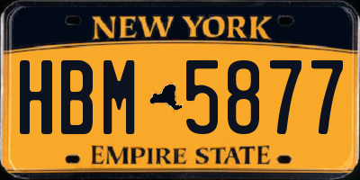NY license plate HBM5877