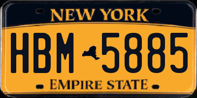 NY license plate HBM5885