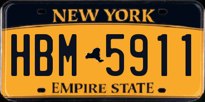 NY license plate HBM5911