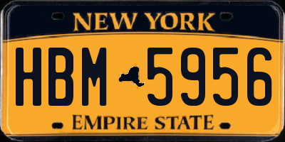 NY license plate HBM5956