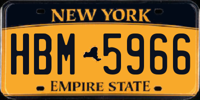 NY license plate HBM5966