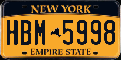 NY license plate HBM5998