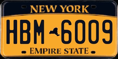 NY license plate HBM6009