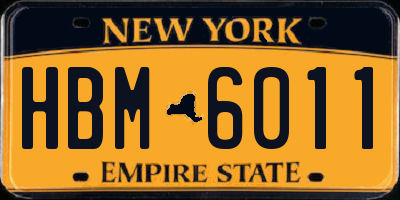 NY license plate HBM6011