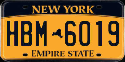 NY license plate HBM6019