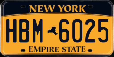 NY license plate HBM6025