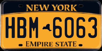 NY license plate HBM6063