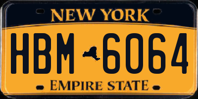 NY license plate HBM6064