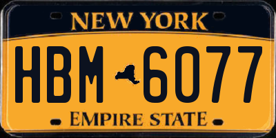 NY license plate HBM6077