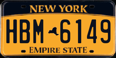NY license plate HBM6149