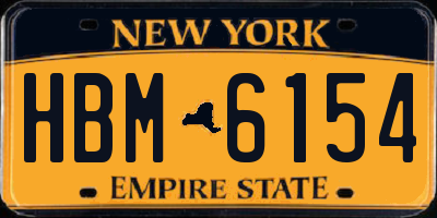 NY license plate HBM6154