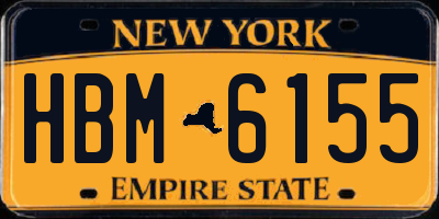 NY license plate HBM6155