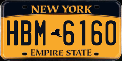NY license plate HBM6160
