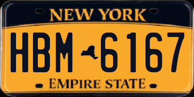 NY license plate HBM6167