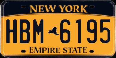 NY license plate HBM6195