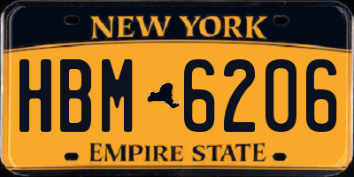 NY license plate HBM6206