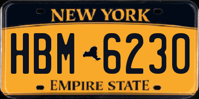 NY license plate HBM6230