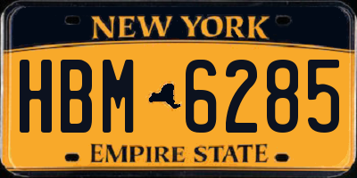 NY license plate HBM6285