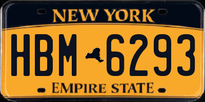 NY license plate HBM6293
